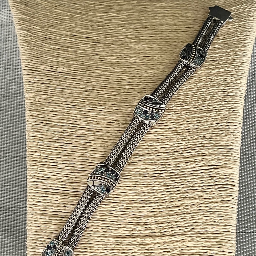 JOHN HARDY PRE-LOVED AUTHENTIC STERLING SILVER/18K YELLOW GOLD LAVAFIRE SEA … - Picture 10 of 17